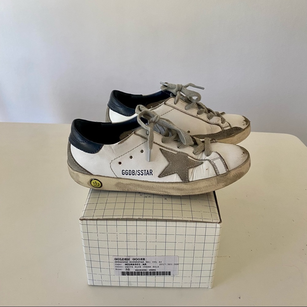 Used Golden Goose Super Star Sneaker Navy/Cream - Size 30/US 13